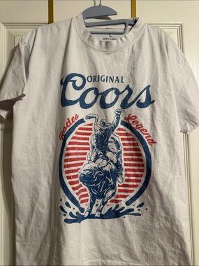Original Coors White Graphic T-Shirt - Rodeo Design